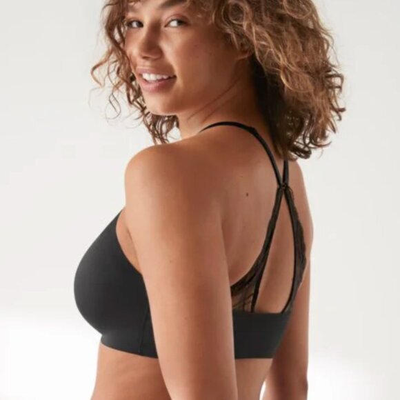 NWT True & Co True Body Boost Convertible Lace Bra in Black Size Large - Picture 4 of 11